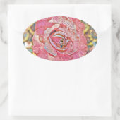 Rosa Aquarellmalerei Ovaler Aufkleber (Tasche)