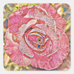 Rosa Aquarellmalerei Quadratischer Aufkleber