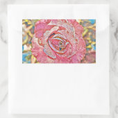 Rosa Aquarellmalerei Rechteckiger Aufkleber (Tasche)