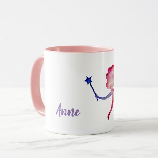 Rosa Aquarellmärchen Custom Combo Tasse (Vorderseite Links)