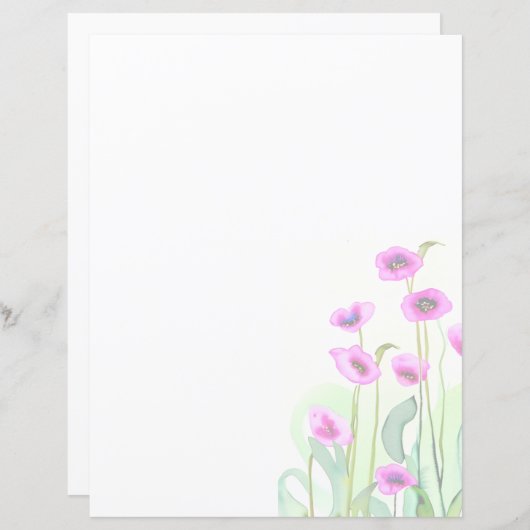 Rosa Aquarellmohn (Vorne/Hinten)