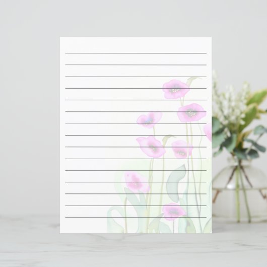 Rosa Aquarellmohn (Stehend Vorderseite)