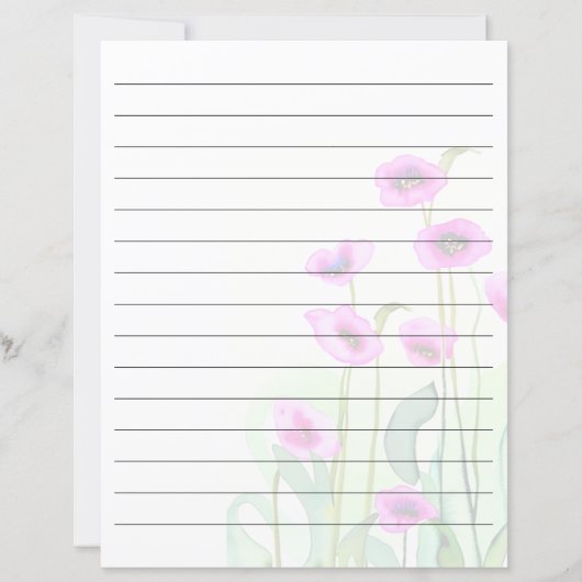 Rosa Aquarellmohn (Vorderseite)