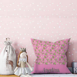 Rosa Aquarellmuster Blumenmuster Kissen