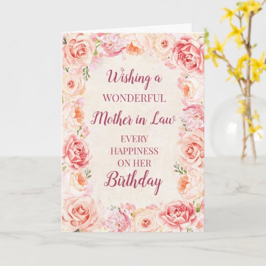 Rosa Aquarellmütter Blume Jura Geburtstag Karte (Gelbe Blume)