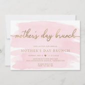 Rosa-Aquarellmüttertagsfeier Einladung (Vorderseite)