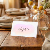 Rosa Aquarellname Platzkarte