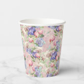 Rosa Aquarellpastellfarben Pappbecher (Rückseite)