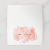 Rosa Aquarellpfeife Platzkarte (Außenseite Aufgefaltet)