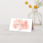 Rosa Aquarellpfeife Platzkarte (Vorderseite)