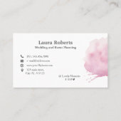 Rosa Aquarellpinsel - Visitenkarte (Rückseite)