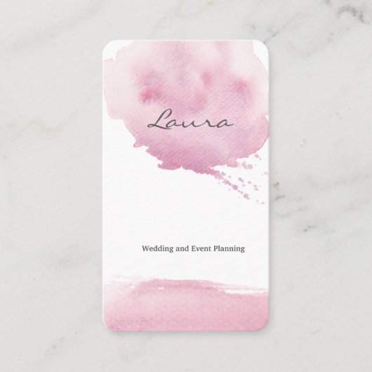 Rosa Aquarellpinsel - Visitenkarte (Vorderseite)