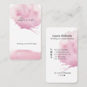 Rosa Aquarellpinsel - Visitenkarte (Vorne/Hinten)