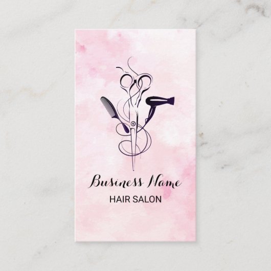 Rosa Aquarellsalon Schönheitssalon Treuekarte (Vorderseite)