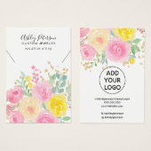 Rosa Aquarellschmuck mit floraler Aquarellzeichnun (Vorne & Hinten)