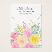 Rosa Aquarellschmuck mit floraler Aquarellzeichnun (Vorderseite)