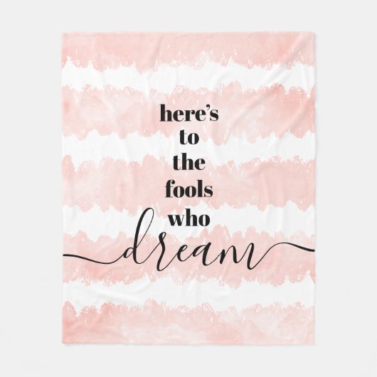 Rosa Aquarellstreifen Hier sind die Tümmler Fleecedecke (Vorderseite)