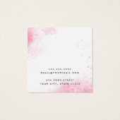 Rosa Aquarellstreifen Logo Ohrkarte (Rückseite)