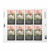 Rosa Aquarelltafel Foto Hochzeitslabel (Vorne)