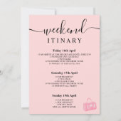 Rosa Aquarelltasche Bachelorette Wochenende Einladung (Rückseite)