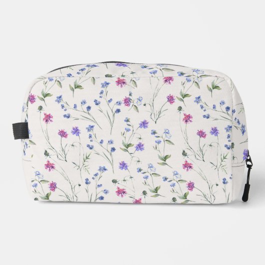 Rosa Aquarelltasche Wildblumen Blumenkosmetiktüte Waschbeutel (Vorderseite)