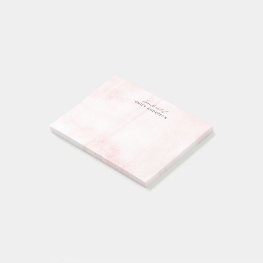 Rosa Aquarelltextur aus dem Schreibtisch Post-it Klebezettel (angewinkelt)