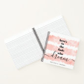 Rosa Aquarelltöne, die träumen, Zitat zu halten Notizblock (Innenseite)