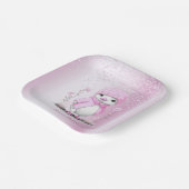 Rosa Aquarelltonpapier Pappteller (Gewinkelt)