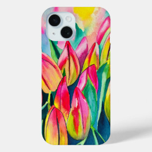 Rosa Aquarelltulis Kunst Case-Mate iPhone Hülle