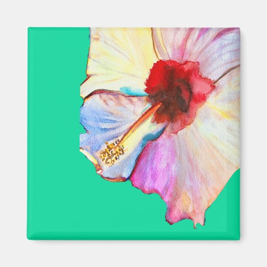 Rosa Aquarelltulis Kunst Magnet (Vorne)