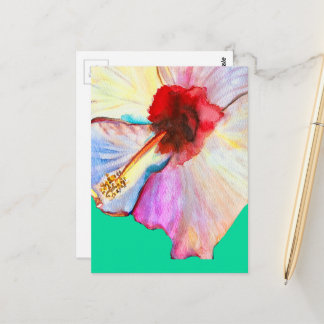 Rosa Aquarelltulis Kunst Postkarte