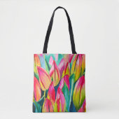 Rosa Aquarelltulis Kunst Tasche (Vorderseite)