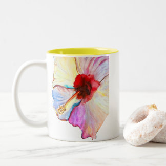 Rosa Aquarelltulis Kunst Zweifarbige Tasse