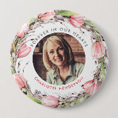 Rosa Aquarelltulpen für immer im Herzen unseres Fo Button (Vorderseite)