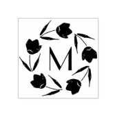 Rosa Aquarelltüppchen Framing Initial Gummistempel (Prägung)