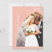 Rosa Arch Botanisches Leaf Hochzeit Danke Karte (Vorderseite)