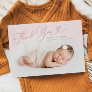 Rosa Arch Frame Danke für die Geburtserklärung Ankündigung