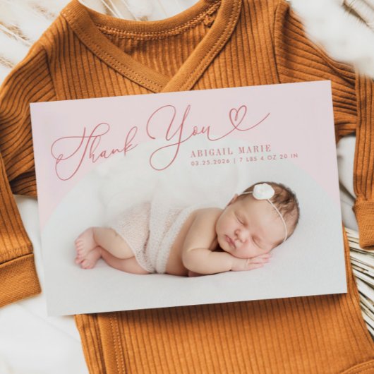 Rosa Arch Frame Danke für die Geburtserklärung Ankündigung