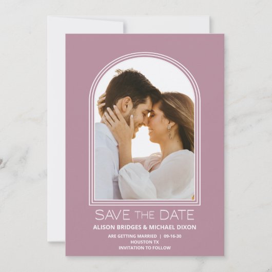 Rosa Arch Wedding Save the Date (Vorderseite)