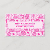 rosa Architektur-Blueprint-Engineeringmuster Visitenkarte (Vorderseite)