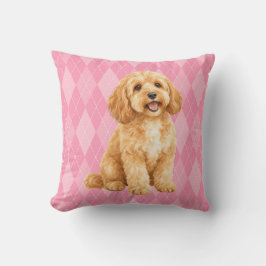 Rosa Argyle Golden Cockapoo Kissenhülle Kissen