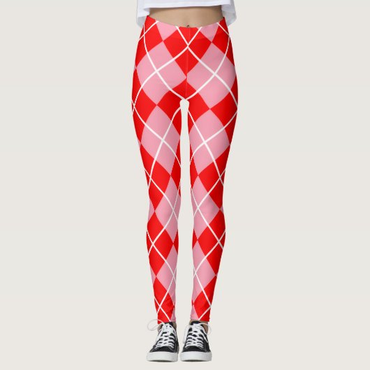 Rosa Argyle-Muster Leggings (Vorderseite)