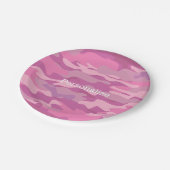 Rosa Armee-Camouflagetarnungspapier-Party-Teller Pappteller (Schrägansicht)