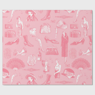 rosa Art Deco 1920er Flapper Glamour feminin Geschenkpapier