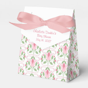Rosa Art Deco Babyparty-Geschenkbox Geschenkschachtel