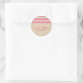 Rosa Art Deco Border Wedding Stickers (Tasche)