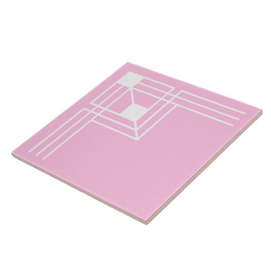 Rosa Art Deco Corner Keramik Tile Fliese (Seite)