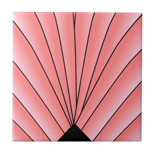 Rosa Art Deco Design Fliese (Vorderseite)