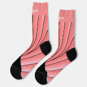 Rosa Art Deco Design Socken (Linkes Detail)