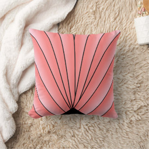 Rosa Art Deco Fächerdesign Kissen